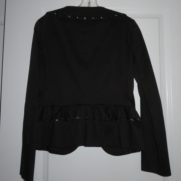 MOSCHINO CHEAP AND CHIC Black Fitted Studded Peplum Blazer - Picture 7 of 16